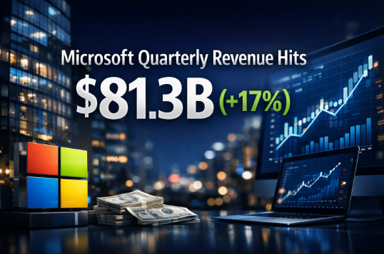 $81.3 billion in Microsoft revenues over 3 months, up 17%